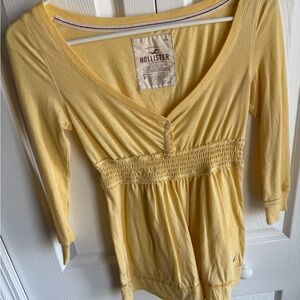 Hollister Women's Yellow y2k babydoll top